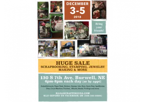 HUGE SCRAPBOOKING, STAMPING and JEWELRY MAKING SALE